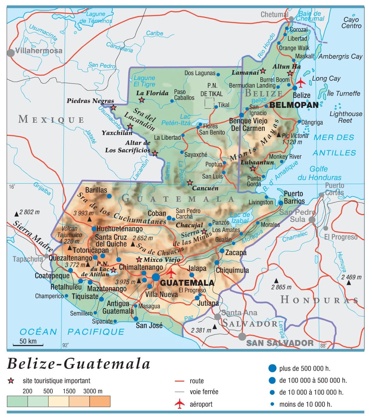 carte belize guatemala - Image