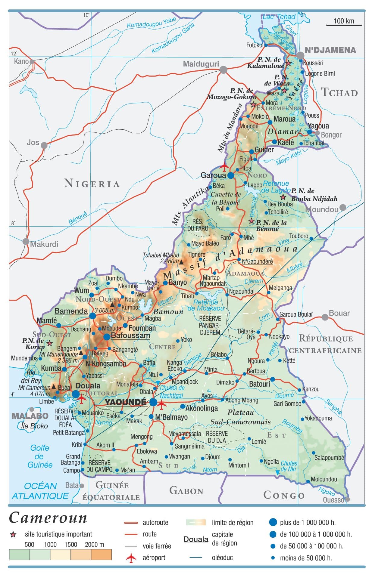 Cameroun Carte Villes
