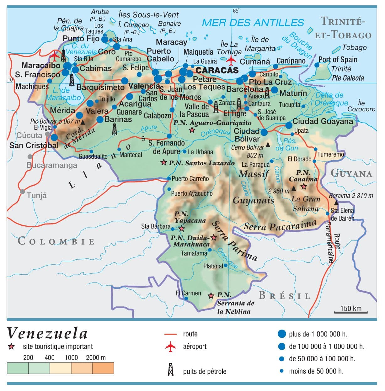 venezuela carte touristique - Image