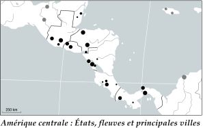 Amérique centrale : États, fleuves et principales villes