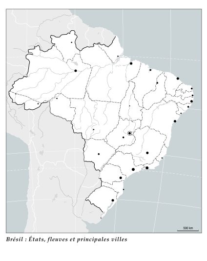 Brésil : États, fleuves et principales villes
