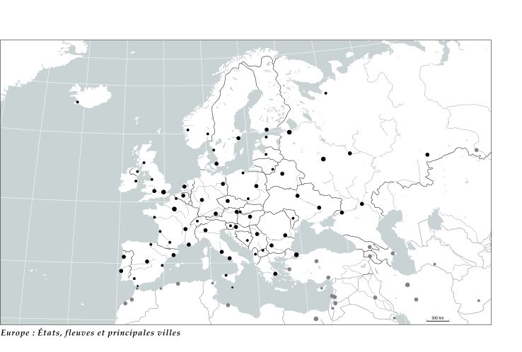 Europe : États, fleuves et principales villes