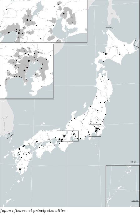 Japon : fleuves et principales villes