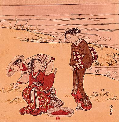 Harunobu Suzuki, Jeunes Filles au bord d'un lac
