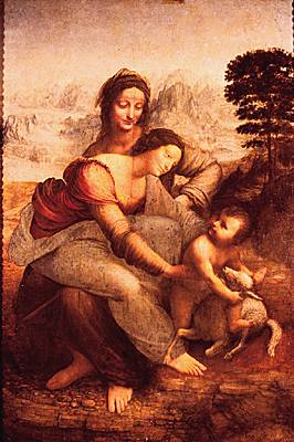 Léonard de Vinci, la Vierge, l'Enfant Jésus et sainte Anne