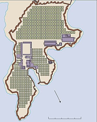 Milet, reconstitution du plan d'Hippodamos