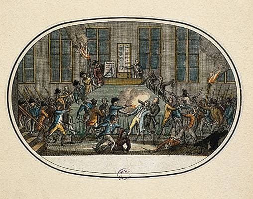 Robespierre attaqué dans la Maison commune de Paris