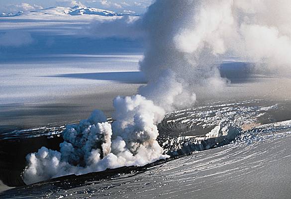 Éruption volcanique, Islande, 1996