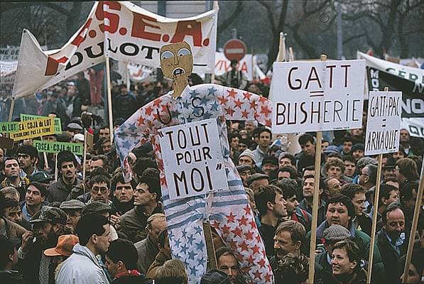 Manifestation contre les accords du GATT, 1992