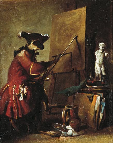 Jean Siméon Chardin, <i>le Singe peintre</i>