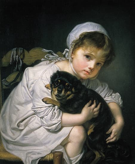 Jean-Baptiste Greuze, i Une jeune enfant qui joue avec un chien /i 