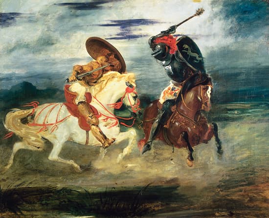 Eugène Delacroix, Combat de chevaliers dans la campagne