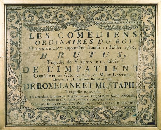 Voltaire, affiche pour <i>Brutus</i>