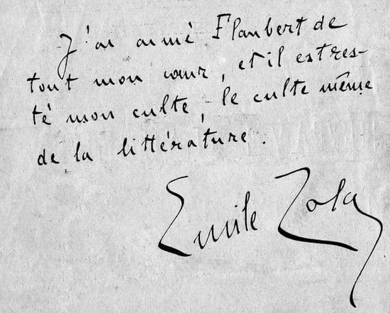 Autographe d'Émile Zola