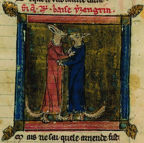 <i>Roman de Renart</i> : Renart et Ysengrin en costumes de moines