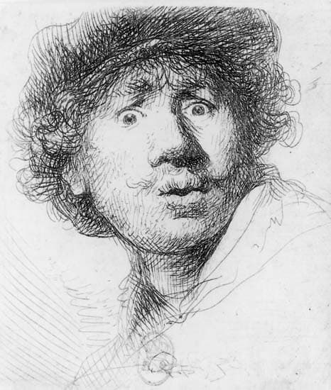 Rembrandt, <i>Autoportrait aux yeux hagards</i>