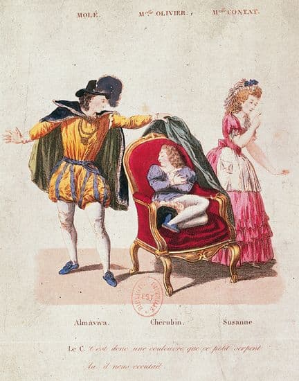 Beaumarchais, le Mariage de Figaro : Chérubin dans son fauteuil