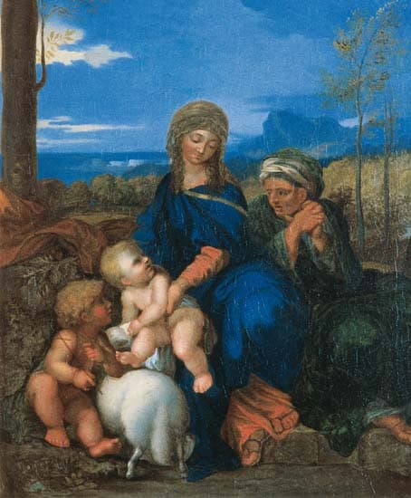 Sébastien Bourdon, <i>la Vierge, l'Enfant, sainte Élisabeth et le petit saint Jean dans un paysage</i>