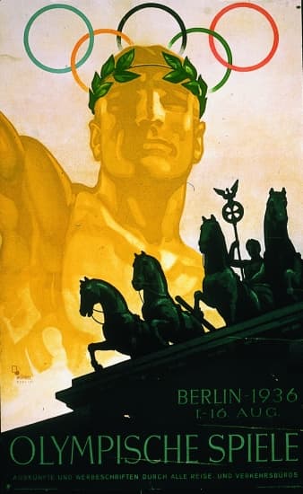 Affiche officielle des jeux Olympiques de Berlin, en 1936.