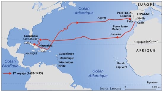 Encyclop die Larousse En Ligne Le Premier Voyage De Christophe Colomb 