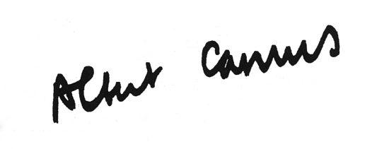 Signature autographe d'Albert Camus
