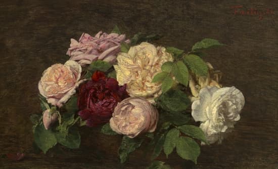 Henri Fantin-Latour, <i>Roses de Nice sur une table</i>