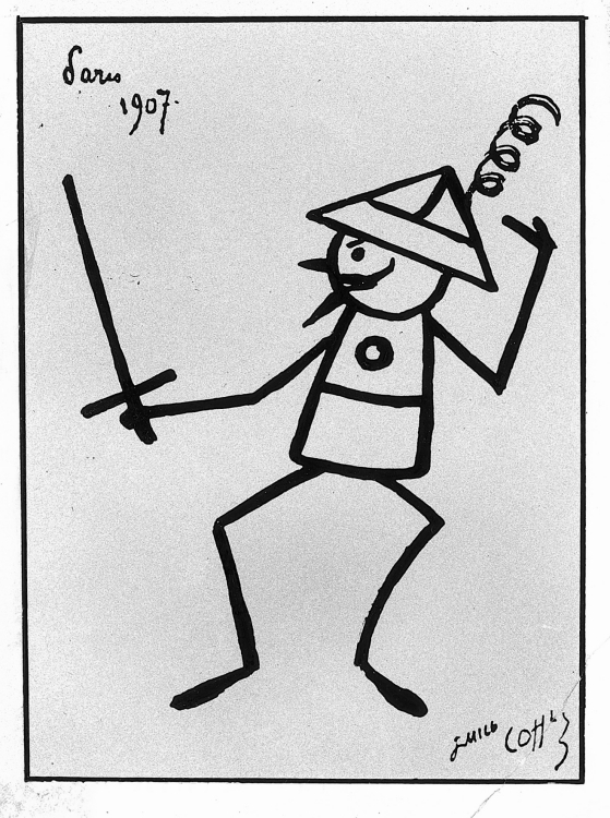 Croquis pour dessins animés, Émile Cohl, 1907