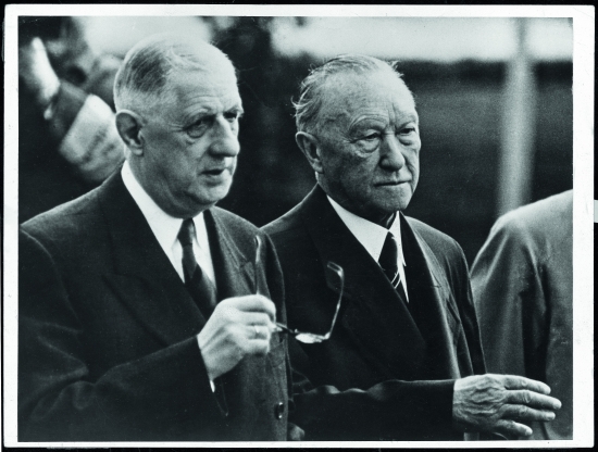 Le général de Gaulle et le chancelier Konrad Adenauer