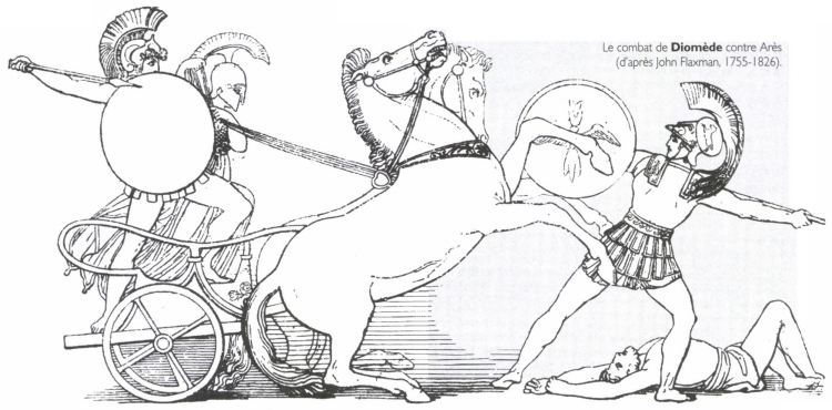 Le combat de <B>Diomède</B> contre Arès.