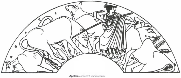 Apollon conduisant ses troupeaux.