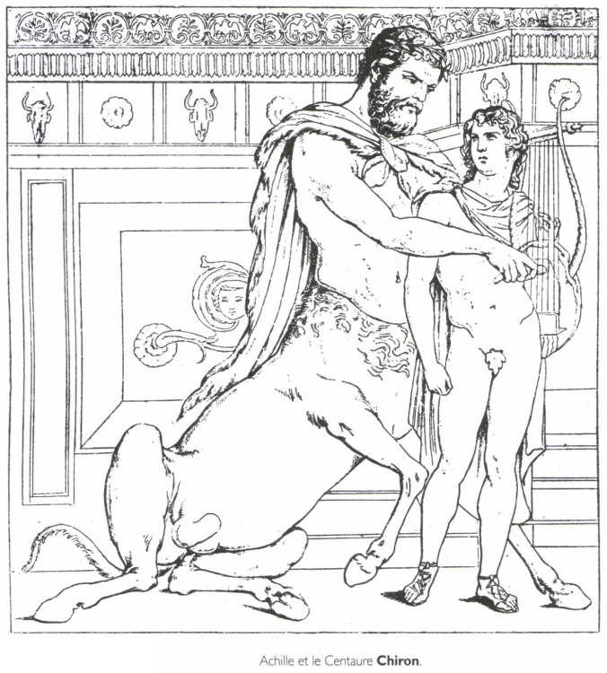 Achille et le Centaure <B>Chiron</B>.