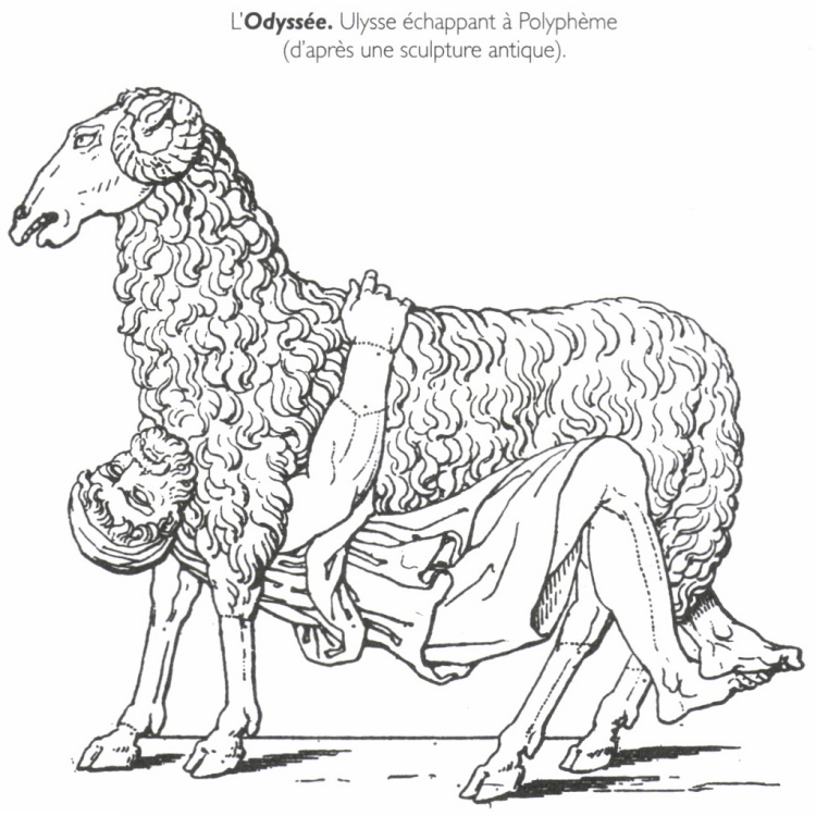 L'Odyssée. Ulysse échappant à Polyphème.