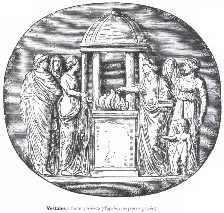 <B>Vestales</B> à l'autel de Vesta.
