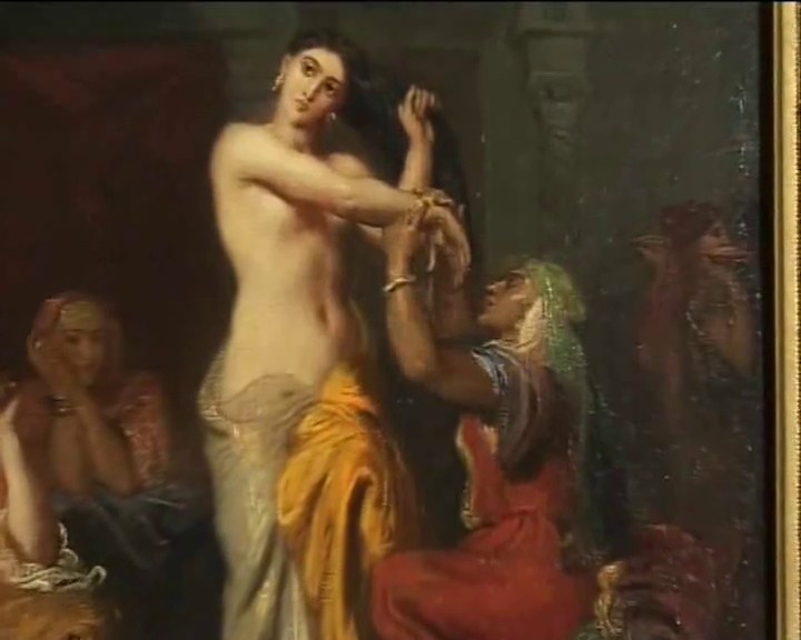 Théodore Chassériau, <i>Intérieur de harem ou Femme mauresque  sortant du bain au sérail.</i>