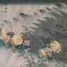Hiroshige, Hommes sous la pluie