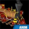Locomotive à vapeur, animation 3D