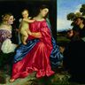 Titien, <I>la Vierge à l'Enfant avec sainte Catherine, saint Dominique et un donateur</I>