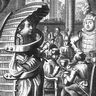 <I>Gargantua voit entrer son fils Pantagruel portant son berceau</I>