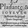 François Rabelais, la Plaisante et joyeuse histoire du grand Géant Gargantua