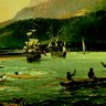 William Hodges, The Resolution et The Adventure à Tahiti.