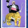 Affiche allemande de 1917 : « Poincaré avec son tigre Clemenceau »