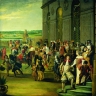 Louis XIV et le Grand Dauphin devant la grotte de Thétys
