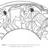 Ulysse et ses compagnons sous le ventre des béliers, s'évadant de l'antre de Polyphème.
