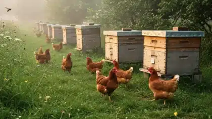 Personne écrivant à la main sur des documents près d’un ordinateur et d’une tasse, en lumière naturelle