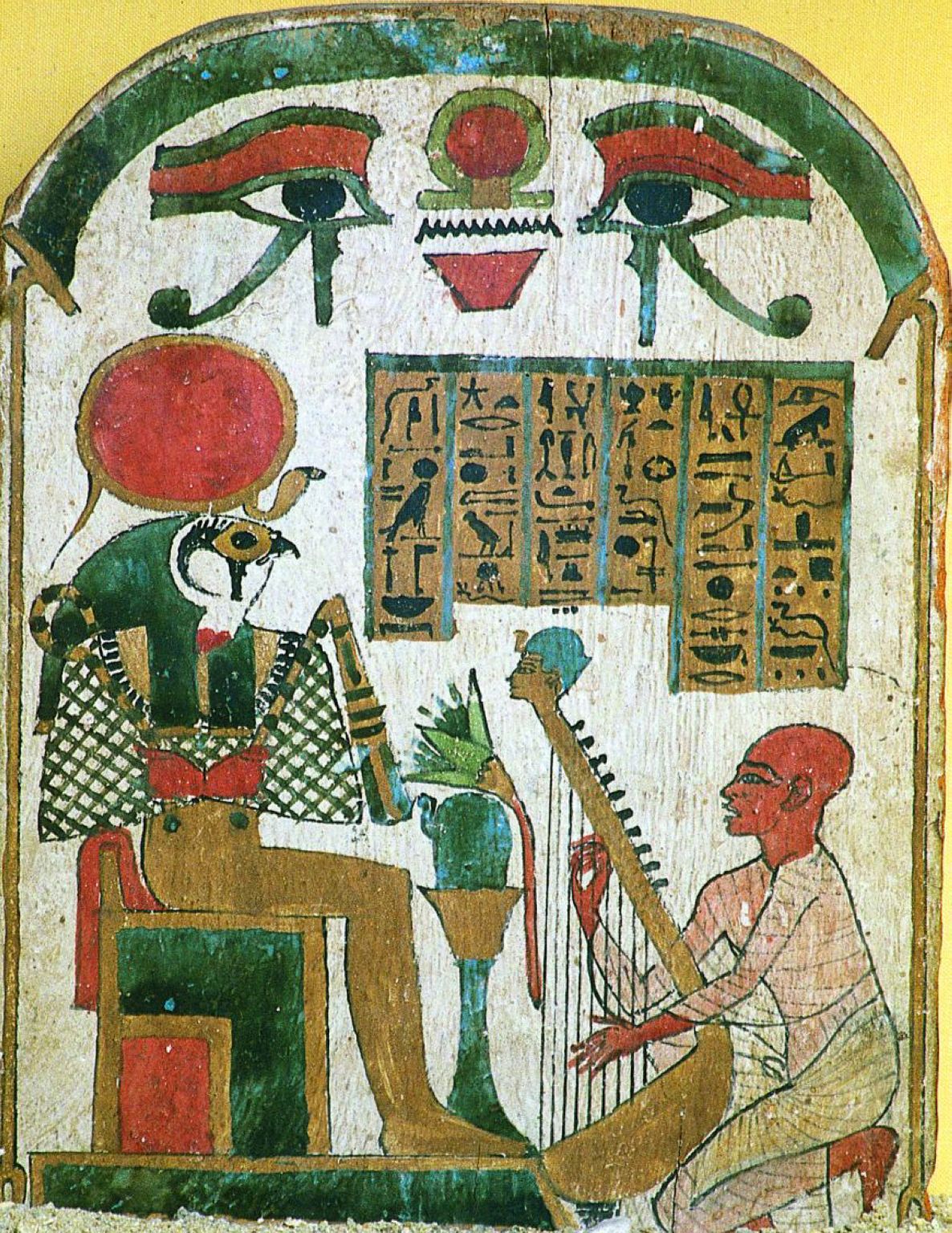 le dieu Rê devant un harpiste (stèle du XIe siècle avant J.-C.)