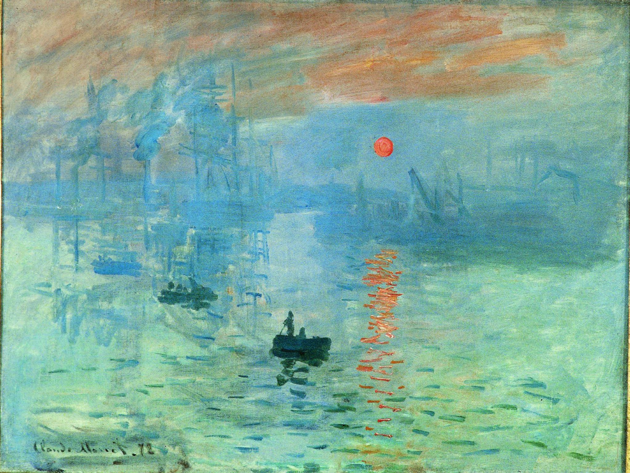 Impression, soleil levant, toile de Claude Monet, 1872