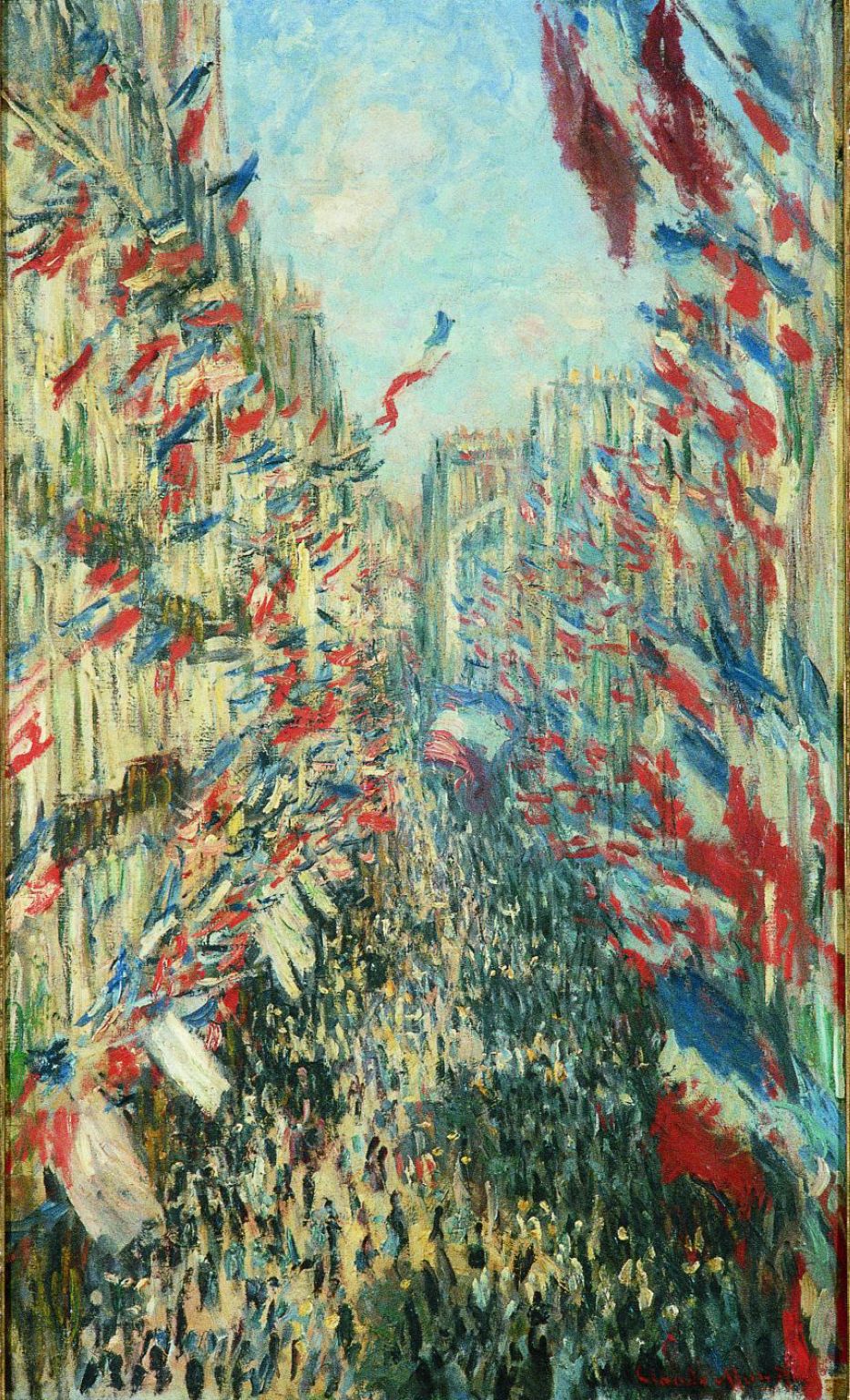 rue pavoisée (la Rue Montorgueil, tableau de Claude Monet, 1878)