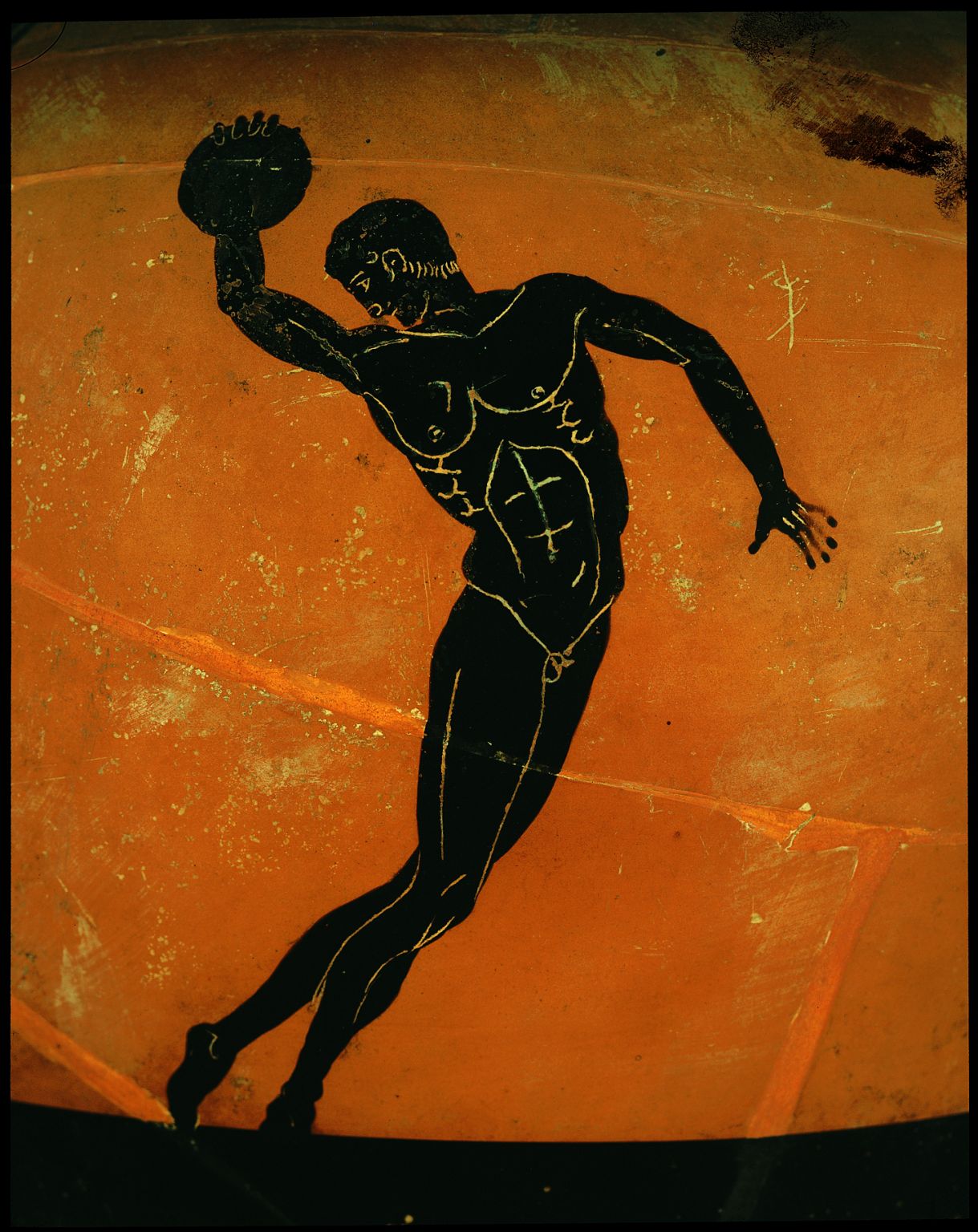 un discobole (décor d’une amphore grecque)