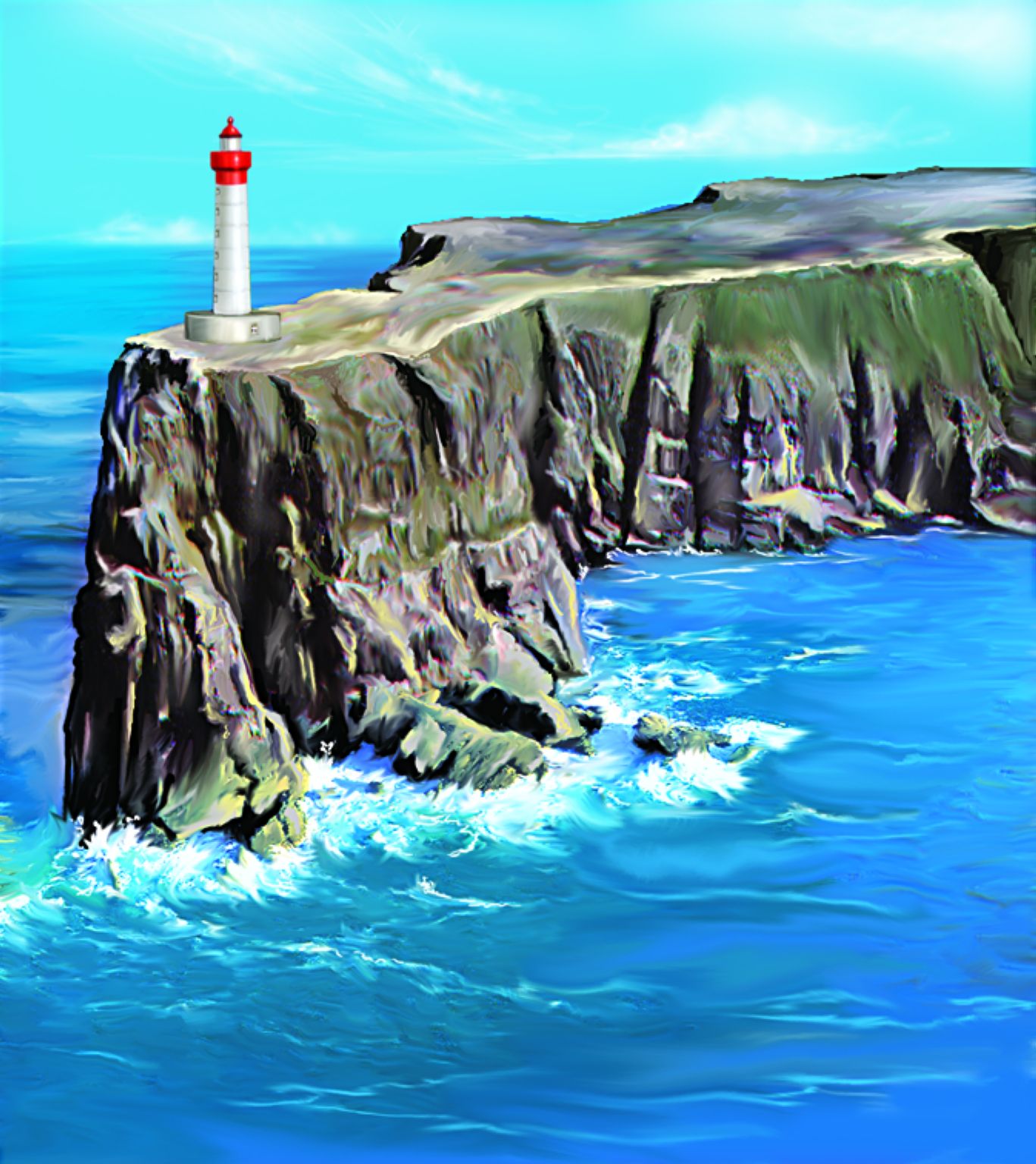 un phare situé sur un promontoire