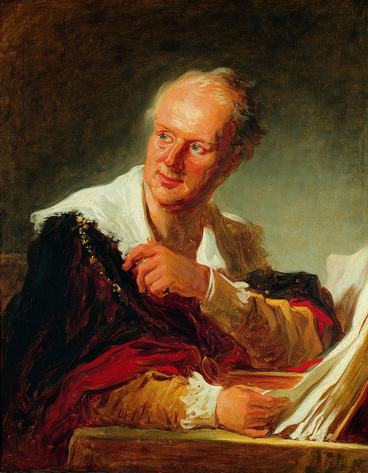 portrait de Denis Diderot (1713-1784), écrivain français, par Jean Honoré Fragonard